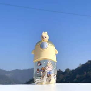 Labubu "The Monsters" Water Bottle - Official IP Character Sippy Cup with Straw, 600ml, BPA-Free - Image 4